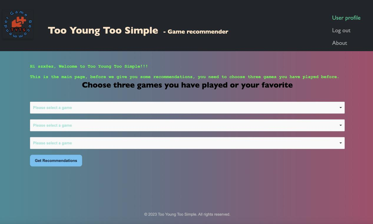 Game Recommendation System